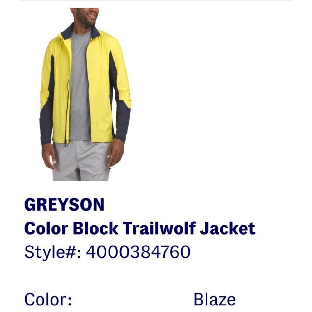 Greyson Golf Jacket Trailwolf Colorblock XL Yellow Blaze NWT MSRP $190